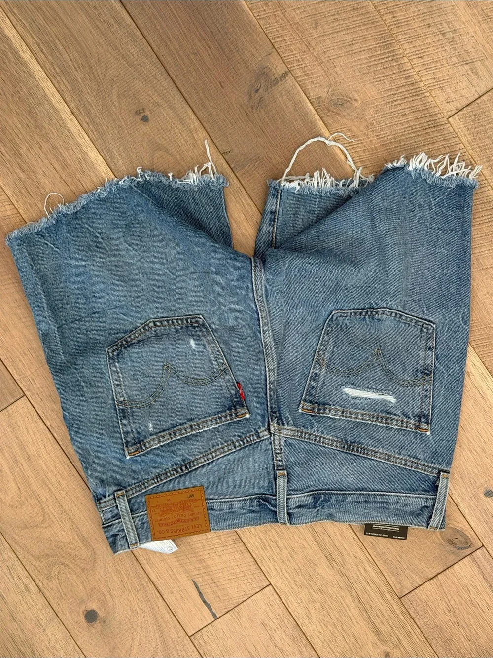 Levi's Distressed Blue Denim Jean Shorts